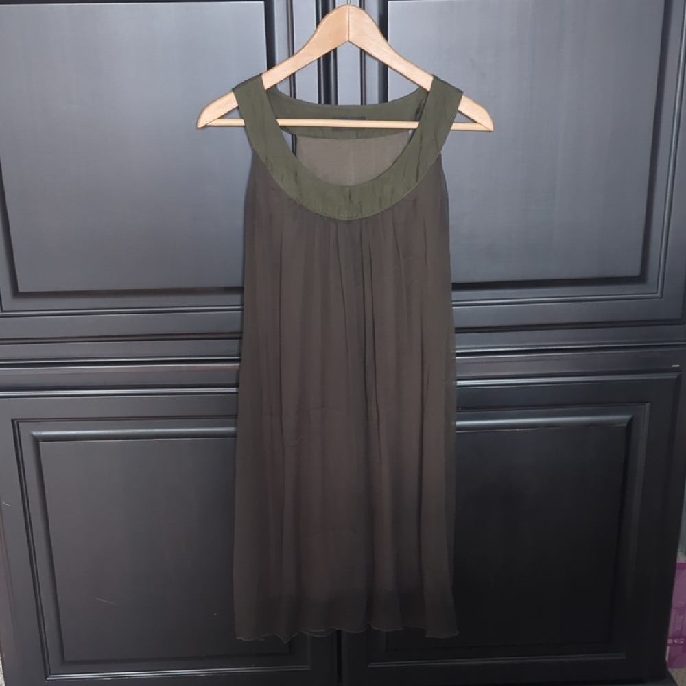 Elegant Olive Green Midi Dress